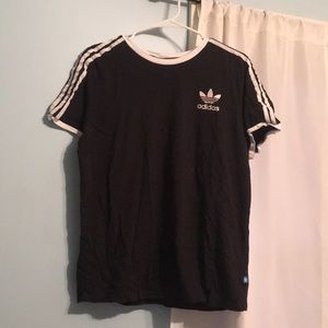 Black Adidas Striped T-Shirt